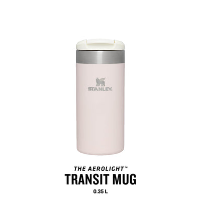 Stanley Aerolight Transit Thermobecher 0.35L - Hält 4 Stunden Heiß - Spülmaschinenfest - Kaffeebecher To Go Auslaufsicher - Kompatibel mit gängigen PKW-Getränkehalterungen - Thermosflasche - Rose