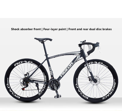 Wmmner Mountainbike 26 Zoll 27 Gänge Scheibenbremsen Carbonstahl Fahrrad Gebogener Lenker Unisex/a/24-Gang