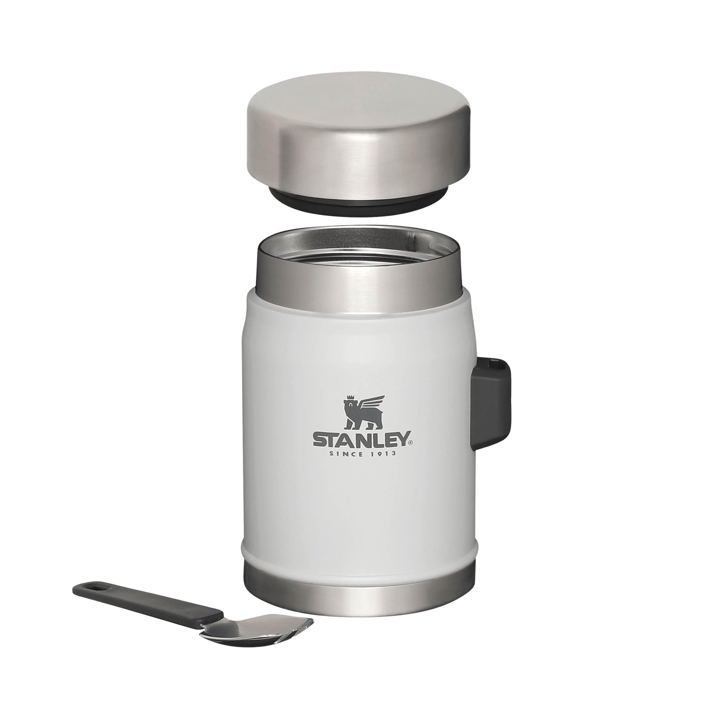 Stanley Classic Legendary Thermobehälter für Essen mit Göffel 400 ml - Hält 7 Stunden Heiß oder Kalt - Edelstahl Warmhaltebehälter Essen - BPA-Frei - Spülmaschinenfest - Ash