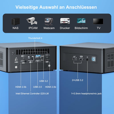 Intel NUC 12 Pro Mini PC Core i5-1240P|12 Kerne 16 Threads Mini Desktop Computer Iris Xe Grafik|16GB RAM 512GB SSD|Windows 11 Pro Desktop Mini Computer|Bluetooth 5.3|WiFi 6E |Thunderbolt4