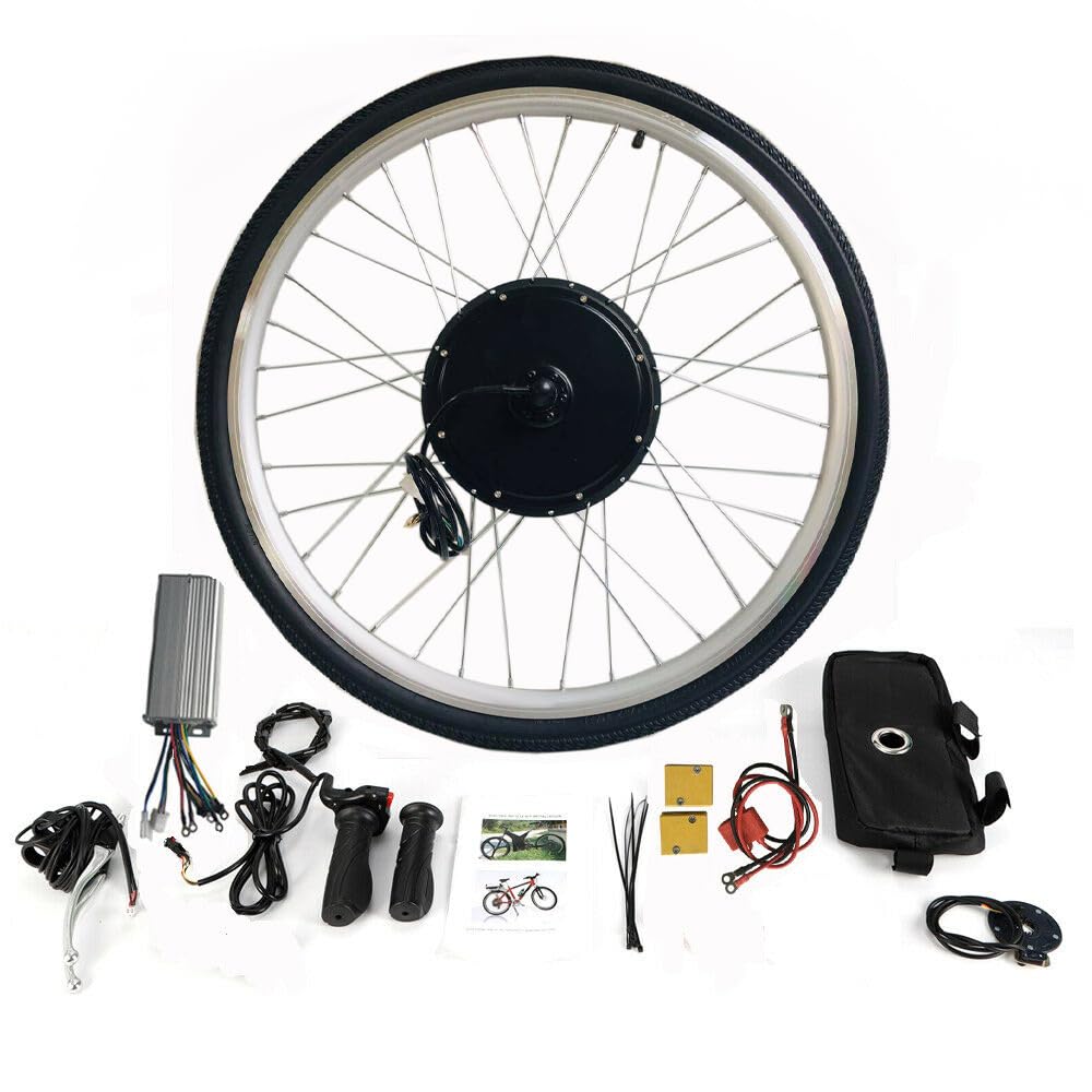 DHQCQL E-Bike Umbausatz 28 Zoll, 48V 1000W Vorderrad E-Bike Conversion Kit, Elektro-Fahrrad Vorderrad Umbausatz für Snowbikes Elektrofahrräder Elektromotorräder