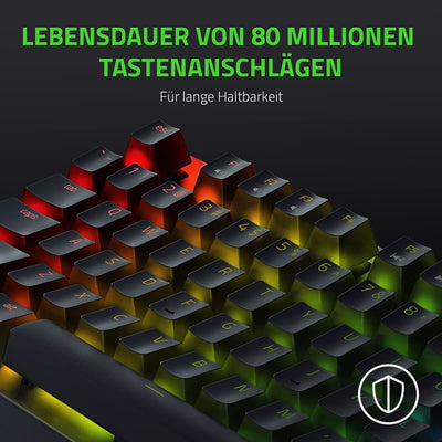 Razer BlackWidow V3 Tenkeyless (Green Switch) - Mechanische Gaming-Tastatur ohne Ziffernblock (Klickende Mechanische Switches, Kompakt, Voll Programmierbare Tasten) QWERTZ DE-Layout | Schwarz