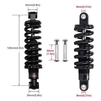 ZECHAO Mountainbike Federstoßdämpfer 125mm,Mountainbike Dämpfer Hinten für Downhill Rennrad MTB Fahrrad Faltrad Stoßdämpfer hinten (Size : 100lbs)
