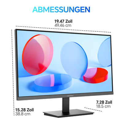 KOORUI E2412F 24 Zoll Monitor, FHD 1920 x 1080 100Hz PC Monitor, HDMI 1.4, Eye Care Bildschirm, 5ms GtG 5° bis 15° neigbar, VESA 100 x 100mm