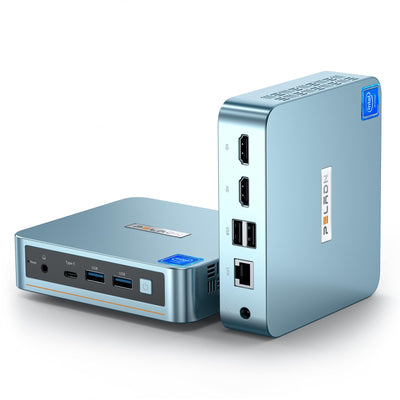 PELADN WI-6 Mini PC, 12th Gen N100 (bis zu 3,4 GHz), 16 GB DDR4 RAM, 512 GB M.2 SSD, 4K Dual Display & Type-C, USB3.2, WiFi5, BT4.2, Win 11 Pro für Zuhause/Büro/Schule