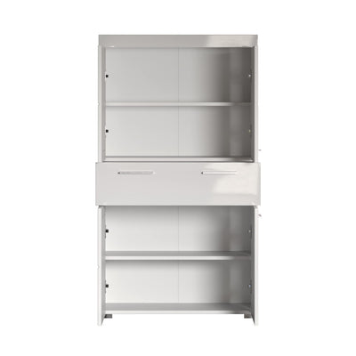 trendteam smart living - Hochschrank Schrank - Bad - Amanda - Aufbaumaß (BxHxT) 73 x 130 x 31 cm - Farbe Weiß Hochglanz - 139310701