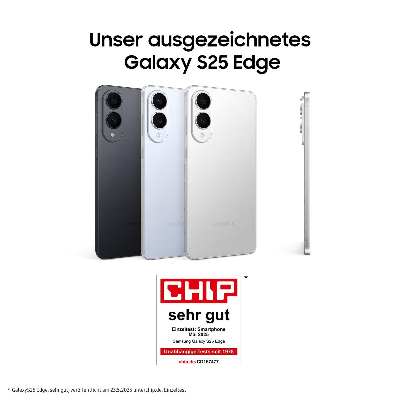 Samsung Galaxy S25 Edge AI Smartphone mit Galaxy AI, Ohne Vertrag, Handy mit Android, 12 GB RAM, 256 GB GB Speicher, 200-MP-Kamera, Titanium JetBlack, 3 Jahre Herstellergarantie [Exklusiv auf Amazon]