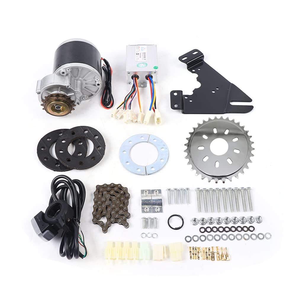 Taozhiyy E-Bike Conversion Kit, 36V 350W Elektrofahrrad Umbausatz Kit inkl Bürstenloser Motor, Controller, Kette, Gasgriff, Elektro Fahrrad Conversion Twist Kit für die Meisten Fahrradräder
