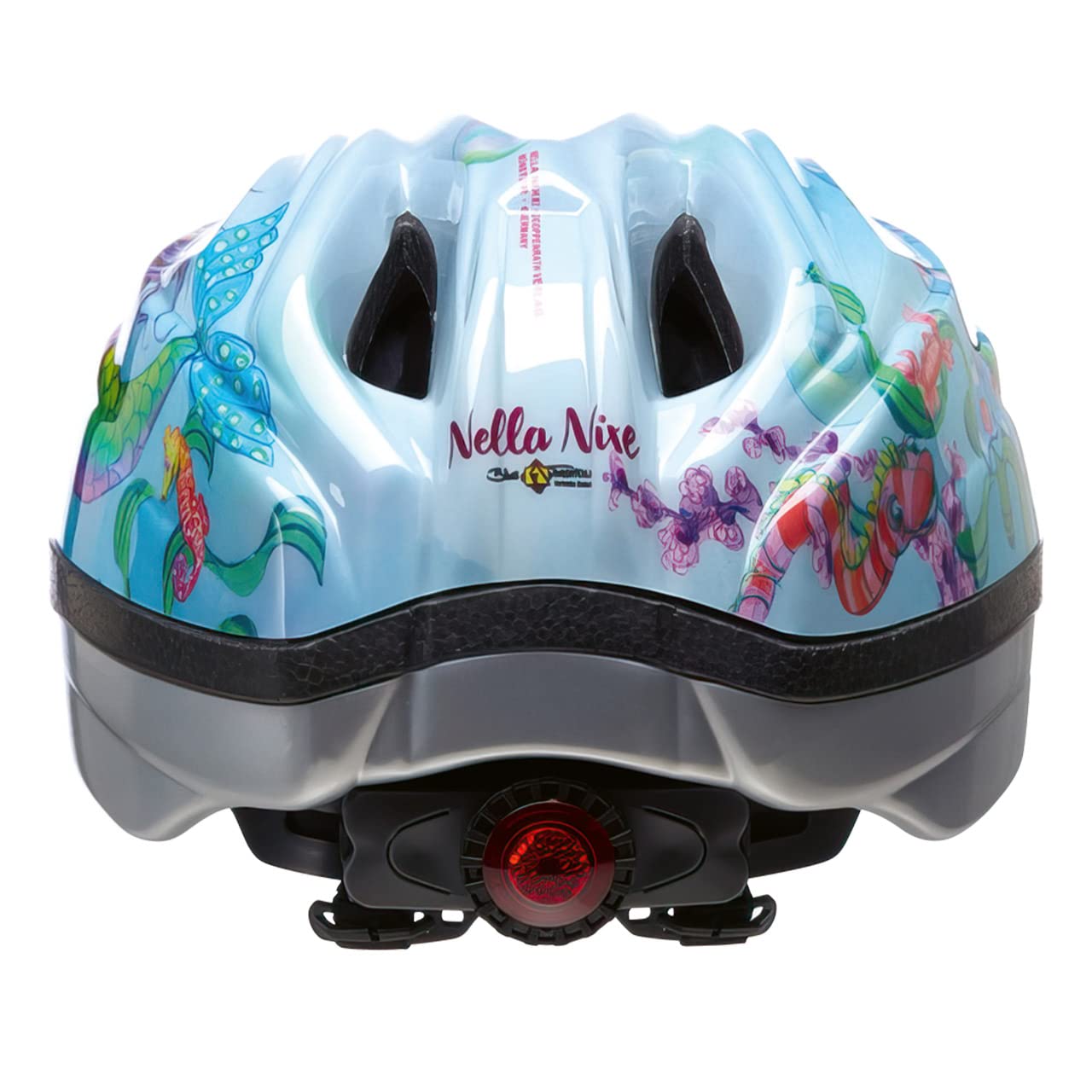 Meggy II Originals Kinder Fahrradhelm, Made in Germany, mit LED-Rücklicht, nur 220g, QUICKSAFE Verstellsystem und Insektenschutz