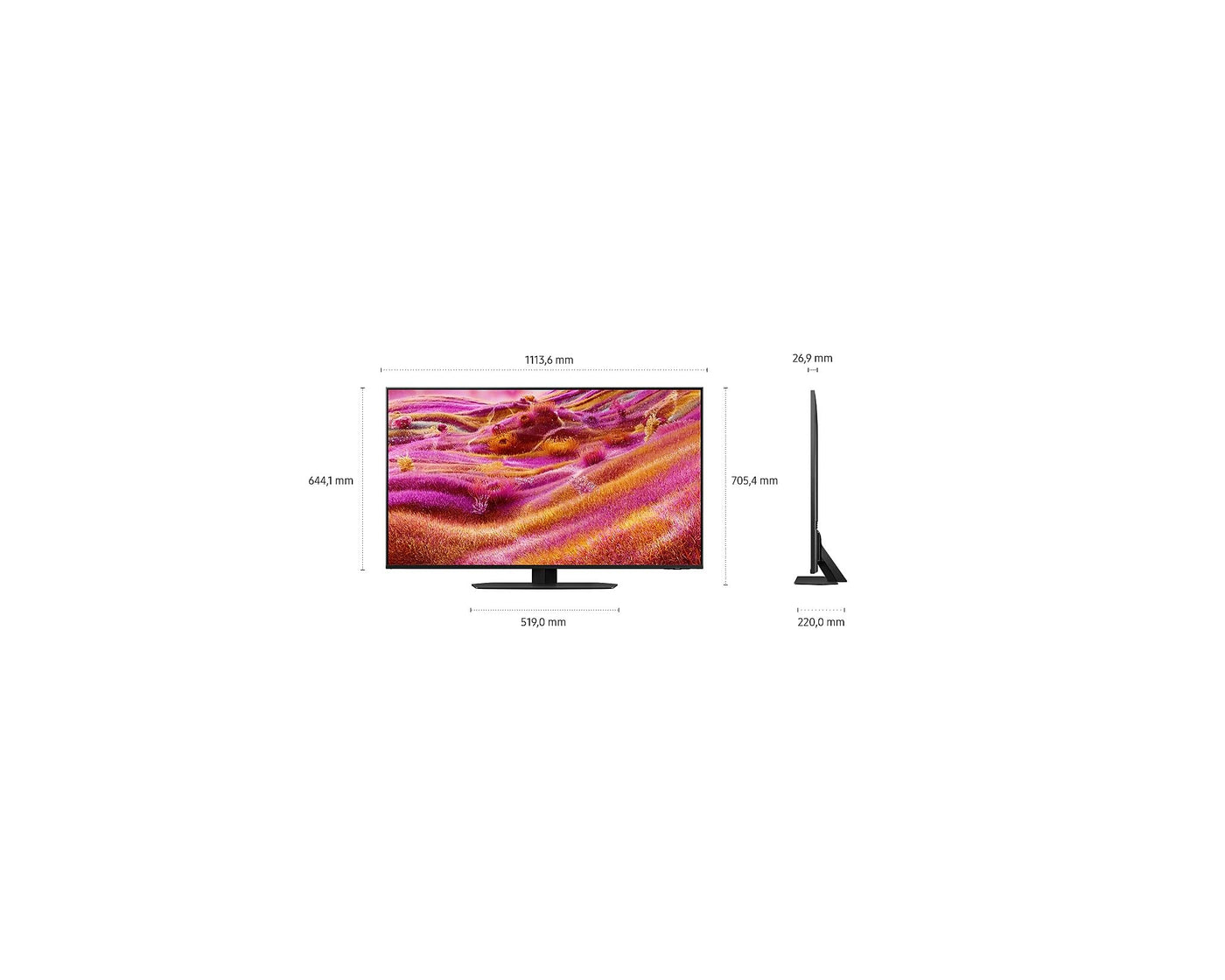 Samsung Neo QLED 4K QN90F 50 Zoll (125 cm) Mini LED Fernseher, NQ4 AI Gen2 Prozessor, Quantum Matrix Technology Slim, Motion Xcelerator 165Hz, AirSlim Design, Samsung Vision AI Smart TV
