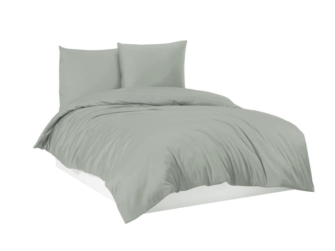 Mixibaby Bettwäsche Bettgarnitur Bettbezug 100% Baumwolle 135x200 155x220 200x200 200x220, Farbe:Hellgrau, Größe:135 x 200 cm