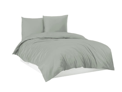 Mixibaby Bettwäsche Bettgarnitur Bettbezug 100% Baumwolle 135x200 155x220 200x200 200x220, Farbe:Hellgrau, Größe:135 x 200 cm