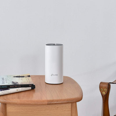 TP-Link Deco E4 Mesh WLAN Set (2er Pack), AC1200 Dual Band Router & Repeater (Reichweite bis zu 260m², ideal für große Häuser mit mehreren Geräten, 4x 100Mbit/s Ports) weiß
