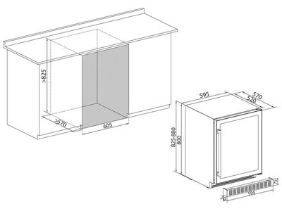 Amica WK 341 111 E Weinkühlschrank/Edelstahloptik / 82,5 cm (H) x 59,5 cm (B) x 57 cm (T) / 2 Zonen / 135 L/Elektronische Steuerung/Ventilator/Buchenholzböden