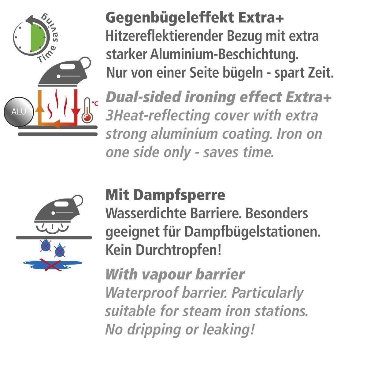 WENKO Bügeltischbezug Air Comfort mit Blitzbüglerzone XL/Universal