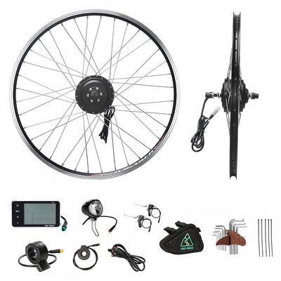 YOSE POWER E-Bike Conversion Kit Frontwheel 36V250W 26" Zoll Elektrofahrräder Vorderrad Umbausatz mit Frontmotor Schwarz für Pedelec