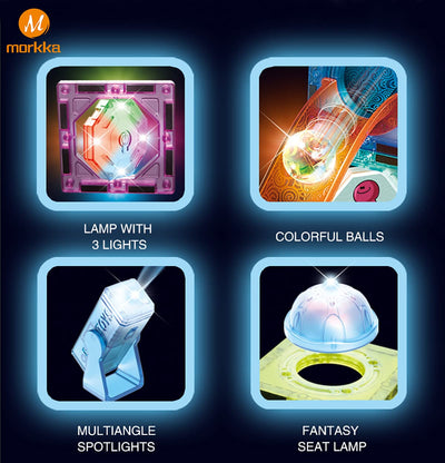 morkka Magnetische Bausteine,STEM Montessori Spielzeug für Kinder 3 4 5 6 7 8 Jahre 3D Lernspielzeug Set Konstruktion Blöcke Geschenk für Jungen Mädchen Orbitalblöcke Gleisbau (75PCS)