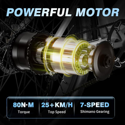 Shengmilo MX05 E Bike Herren Elektrofahrrad 26 Zoll E-Mountainbike Vollfederung E-Bike 48V 17.5Ah Akku 7 Gang Schaltwerk Pedelec Elektrisches Fahrrad mit Fat Tire