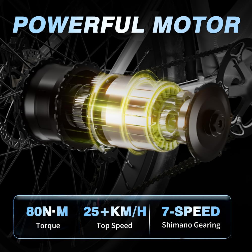 Shengmilo MX06 e Bike Herren/ebike Damen, 1OOOW 80N.M, 26 Zoll Fat Tire Elektrofahrrad,7-Gang-Schaltung, 48V 17.5AH Batterie,City Bike, Elektrofahrrad, Geschenk für Männer und Frauen mit 165-200cm