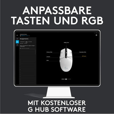 Logitech G203 Gaming-Maus mit anpassbarer LIGHTSYNC RGB-Beleuchtung, 6 programmierbare Tasten, spieletauglicher Sensor, Abtastung mit 8.000 DPI, Geringes Gewicht - Schwarz