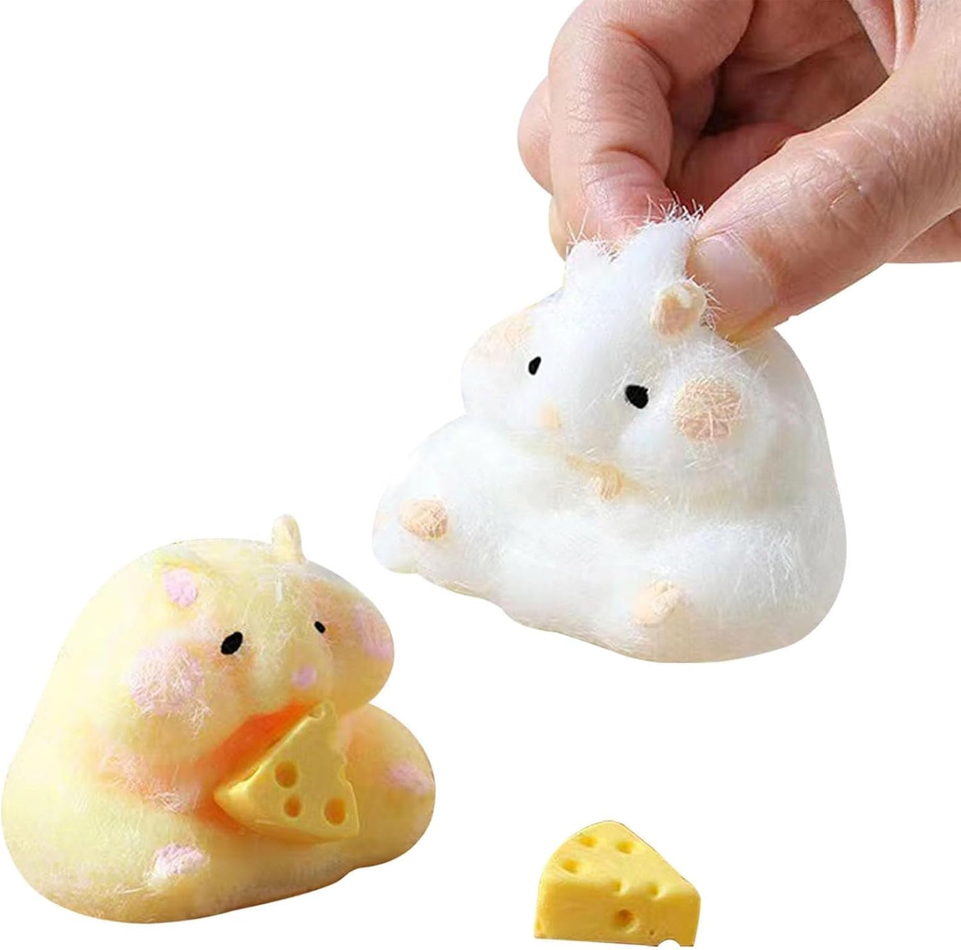 2Pcs Cartoon Hamster Squeeze Spielzeug, umweltfreundliche Silikon Stress Relief Spielzeug, weiche Gadgets, sensorische Spielzeug, Geschenke für Kinder über 6 Jahre alt (Hamster)