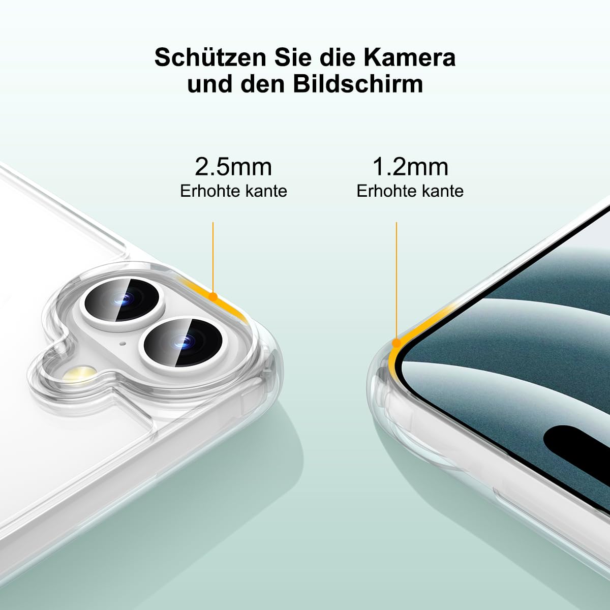 Anshow Verbesserte Handykette für iPhone 16 Plus Hülle mit Band + 1 Schutzfolie, Necklace Stoßfest Handyhülle iPhone 16 Plus Case Transparent Schutzhülle zum Umhängeband Abnehmbar, Dunkelgrün