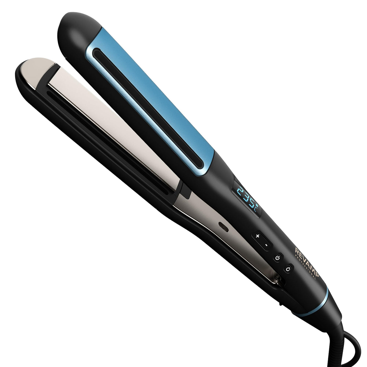 REVAMP Hydro Shield X Shine Keramik-Haarglätter – Lange Platten für schnelles Styling, Glätten, Smart-Sensor-Hitzeschutz, 4 Ionendüsen – Professionelles Haarglätteisen in Salonqualität