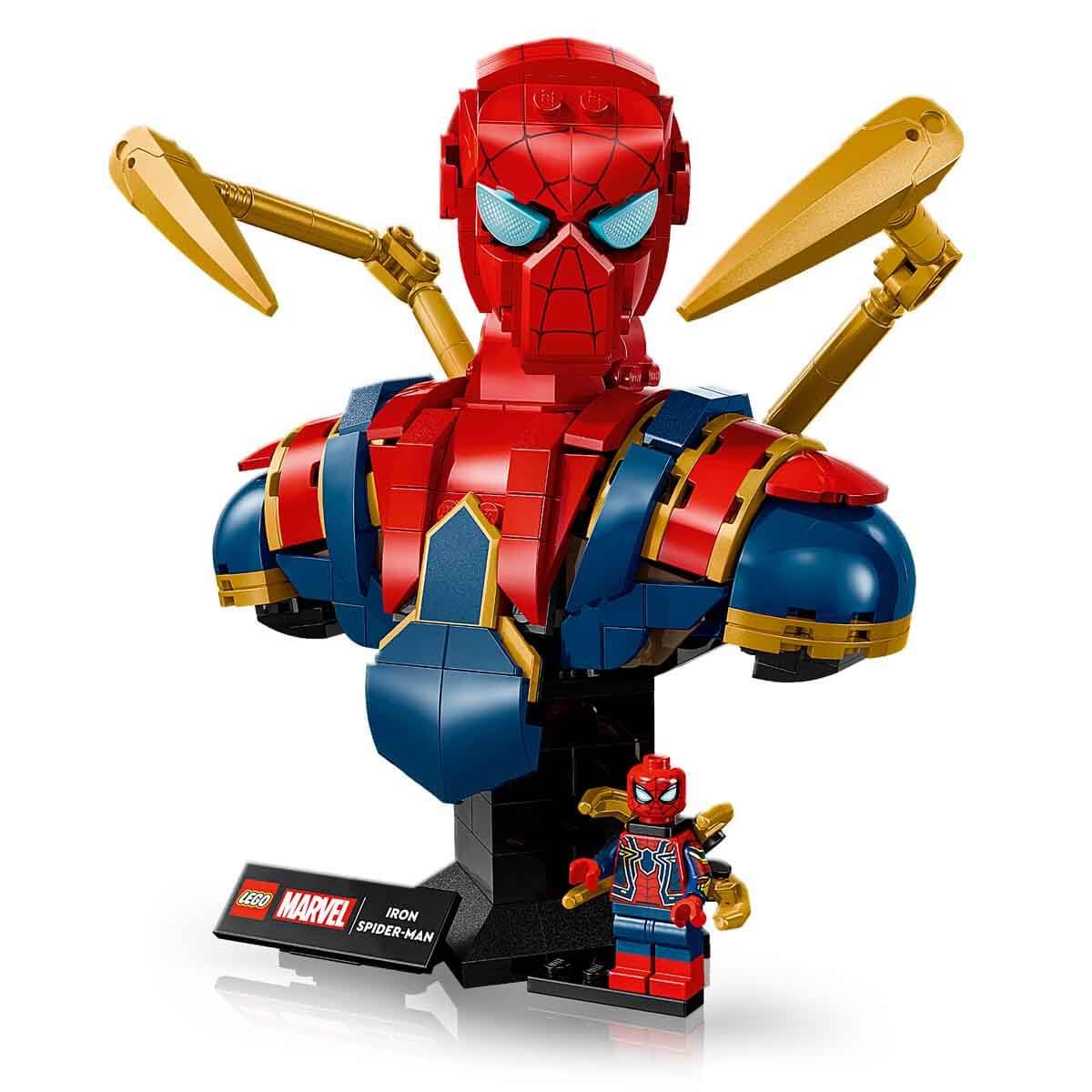 LEGO ǀ Marvel Iron Spider-Man Büste, Superhelden-Bauset zum Sammeln und Verschenken für Erwachsene, baubare Superheldenfigur, anspruchsvolles Bauprojekt für Baumeister 76326
