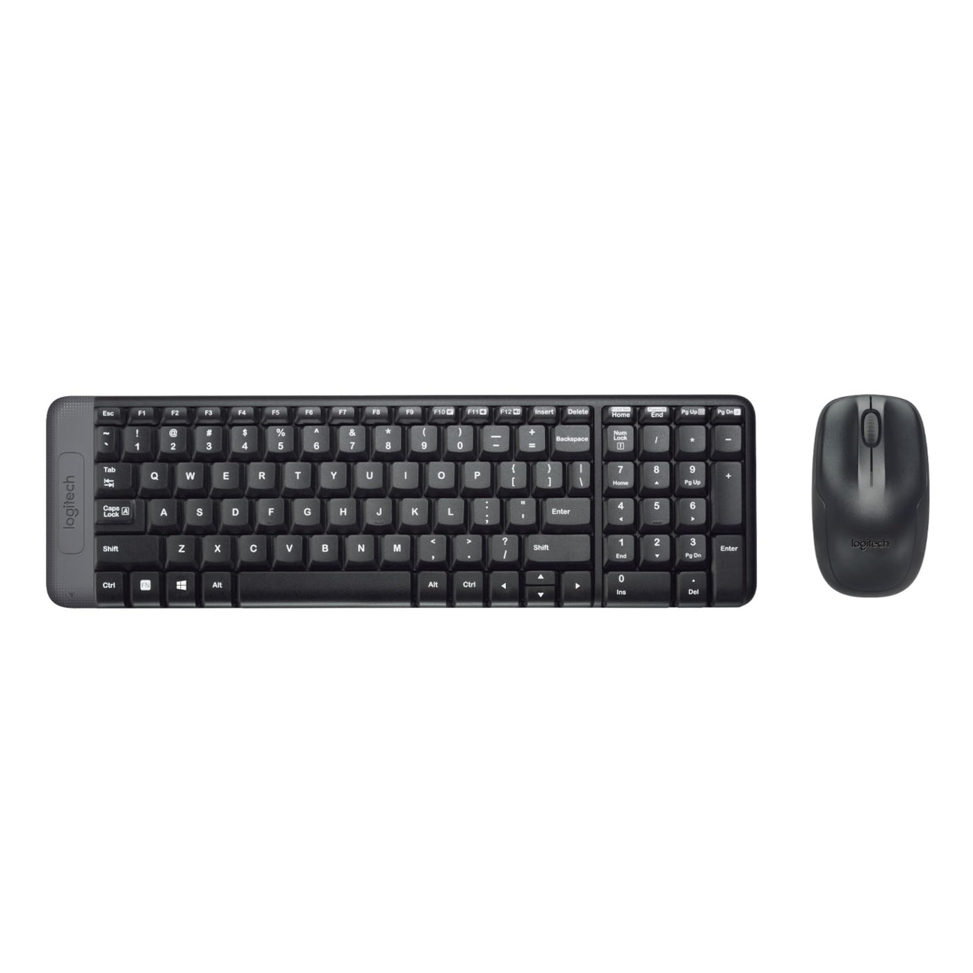 Logitech MK220 Kompaktes, Kabelloses Set mit Tastatur und Maus für Windows, US QWERTY-Layout - Schwarz