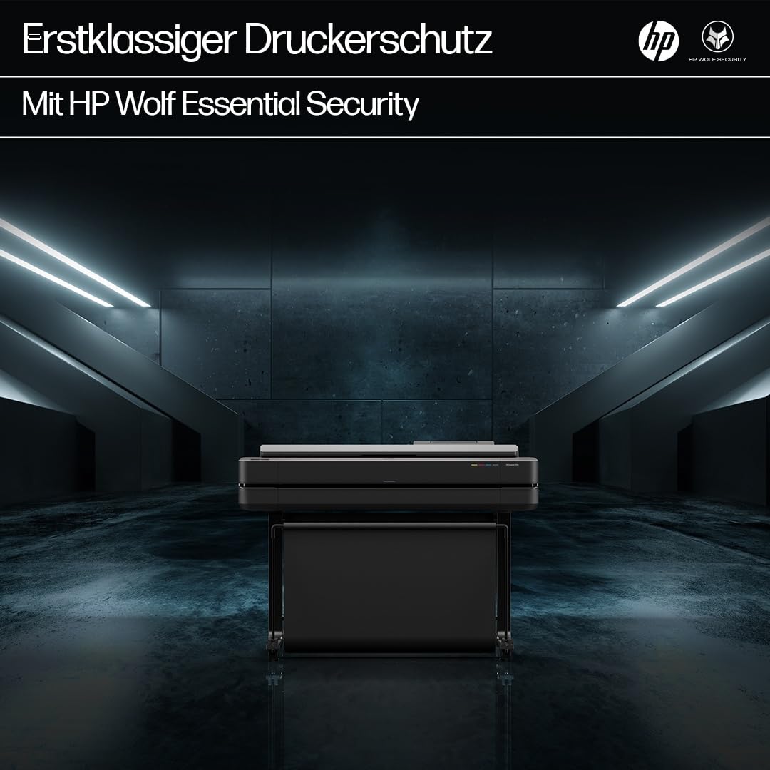 HP DesignJet T630 36 Zoll (91 cm 5HB11D), Großformatdrucker, Plotter, Standard A4-A0, 76 A1-Drucke/Stunde, Wi-Fi, Ethernet, USB, 2400x1200 dpi, Recyceltes Metall, 1 Jahr Garantie, HP Click, Schwarz