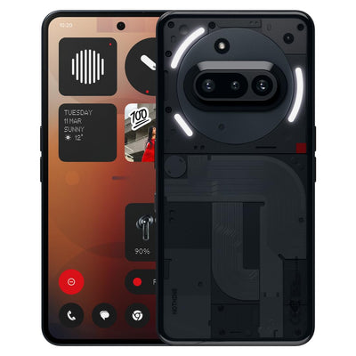 Nothing Phone (3a) 128 GB - Handy mit Essential Space, 50-MP-Hauptkamera, 32-MP-Frontkamera, 30-facher Ultra-Zoom, 8 GB RAM, Langer Akkulaufzeit und 6,77 Zoll Flexibles FHD+ AMOLED-Display - Schwarz