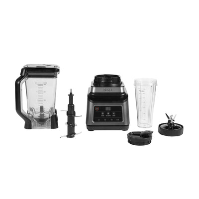 Ninja 2-in-1 Mixer mit 3 Programmen; Mixen, Max Mixen und Zerkleinern & 4 manuellen Einstellungen, 2,1L Krug & 700ml Becher, 1200W, spülmaschinenfest, Auto-iQ, Schwarz BN750EU