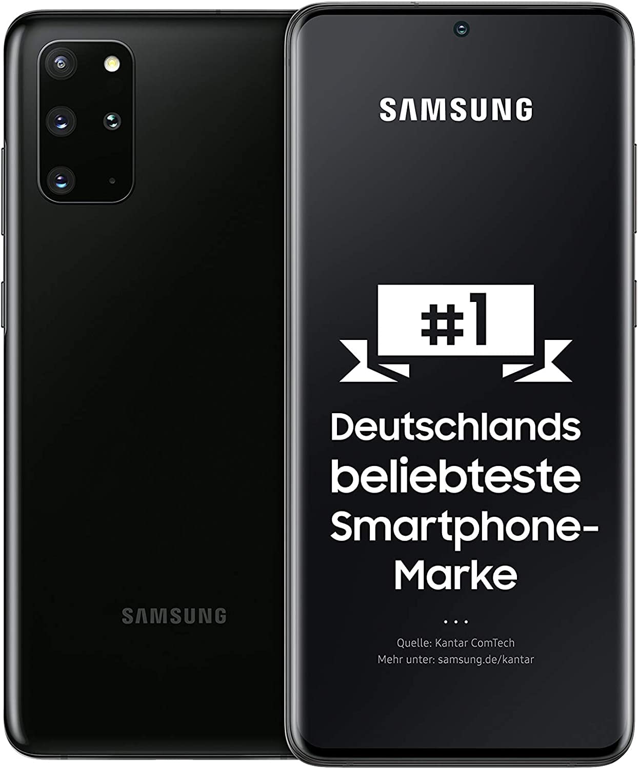 Samsung Galaxy S20+ 5G Smartphone, Triple Kamera 64 MP, 12 GB RAM, Hybrid SIM, Android 10 to 13 - Deutsche Version (128 GB, Cosmic Schwarz)