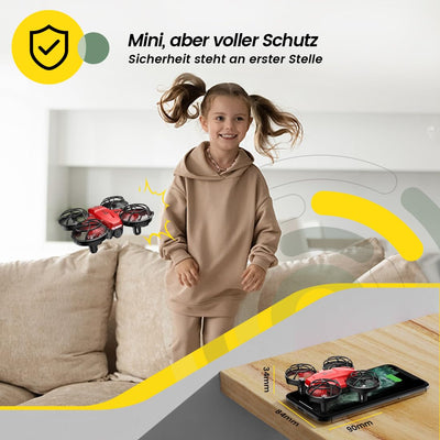 Holy Stone HS420 Mini Drohne mit HD 1080P Einstellbarer Kamera,mit 2 Steuerungsmodi,Not Aus,Umkreisen,360°Flip,Headless Modus,2 Geschwindigkeiten Geschenk für Anfänger Kinder,co