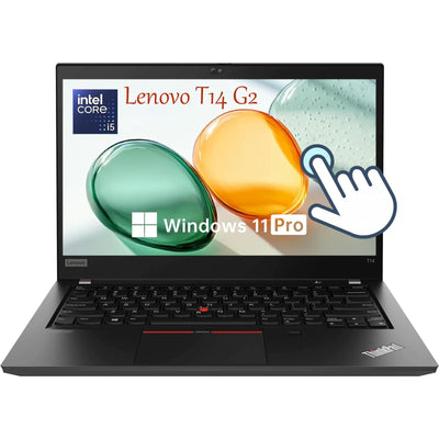 Lenovo Thinkpad T14 Gen 2 Touchscreen Laptop, 14" FHD Business Notebook, Intel Core i5-1145G7, 16GB DDR4 RAM, 512GB SSD, QWERTY Tastatur, Windows 11 Pro (Generalüberholt)