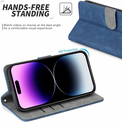 XINNI Handyhülle für Oscal Flat 1C/Blackview Wave 6C, RFID Protect PU/TPU Klappetui Schutzhülle Flip Magnetisch Telefonhülle, Blau