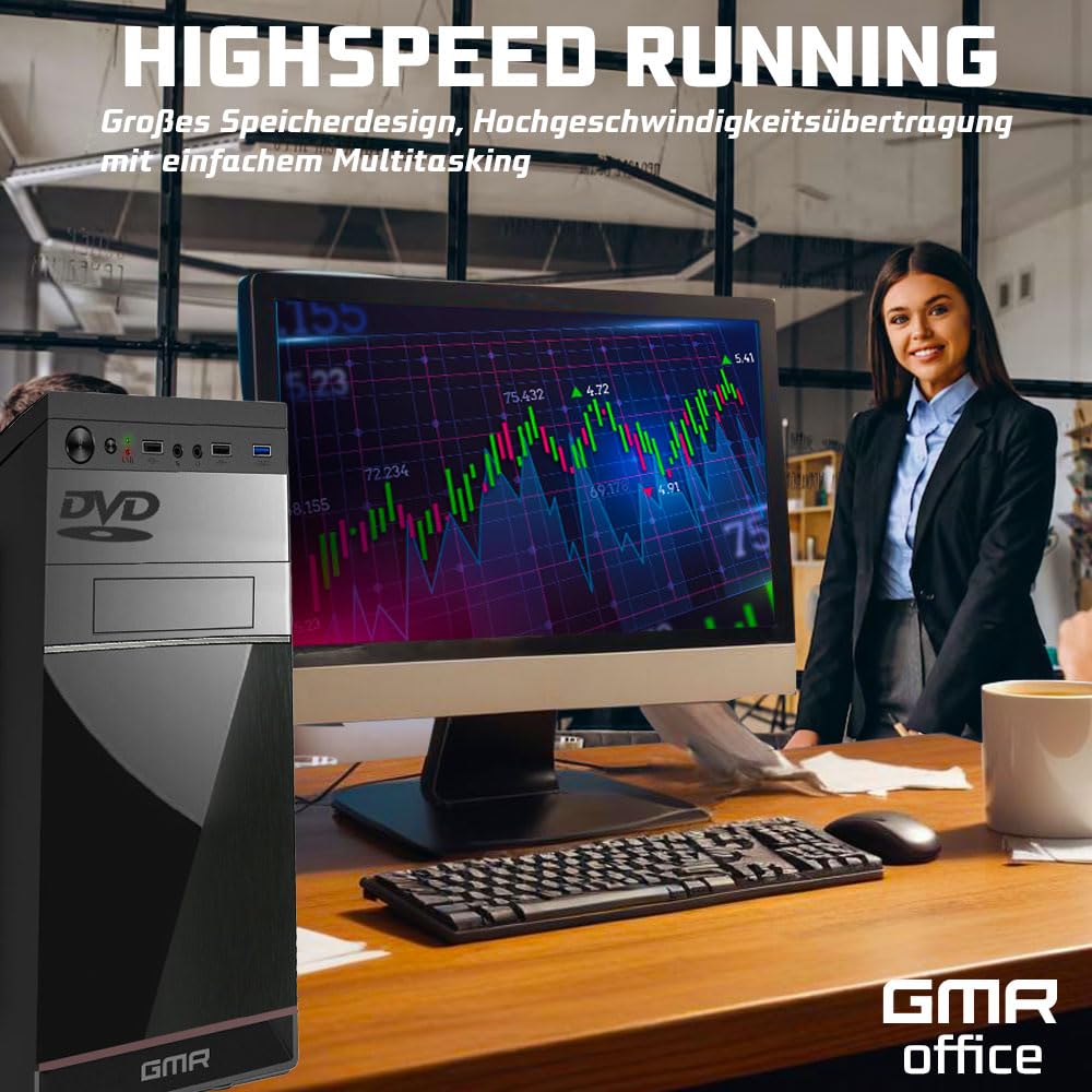 Intel i7 - Business Office Multimedia Computer mit 3 Jahre Garantie! | 32 GB RAM | 1000GB SSD | USB 3.0 | Windows 11 Prof. 64-Bit | WiFi 600 und Bluetooth 5