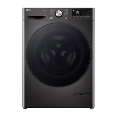 LG W4WR70E6YB, Frontlader-Waschtrockner 11 - 6 kg, Klasse A/D, 60x62x85 cm, Wi-Fi, AI Direct Drive, Tiefenreinigung mit Dampf, TurboWash 360, Große Kapazität, Außentür aus gehärtetem Glas, Schwarz