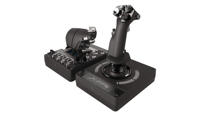 Logitech G X56 H.O.T.A.S. Schubregler & Stick-Controller für Weltraum-Simulationen, 6 Freiheitsgrade, 4 Federoptionen, +189 Programmierbare Befehle, RGB-Beleuchtung, 2x USB-Anschluss, PC - Schwarz
