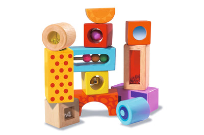 Eichhorn – Klangbausteine – 12 Bunte Holzbausteine die Geräusche Machen, für Kinder und Babys ab 12 Monaten, Holzspielzeug, Exklusiv bei Amazon