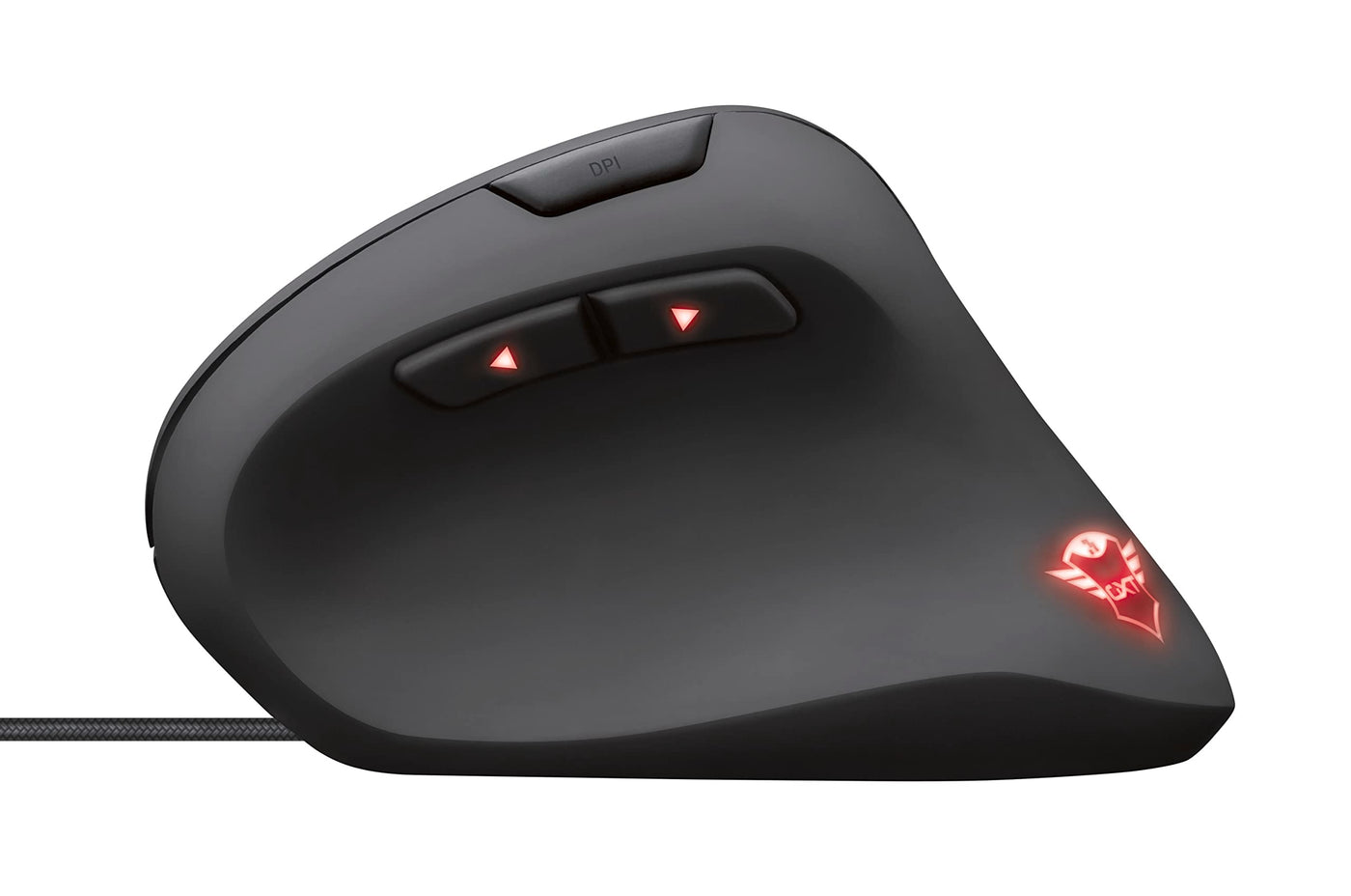 Trust Gaming GXT 144 Rexx Vertikale Gaming Maus, 10.000 DPI, 6-programmierbare Tasten, RGB LED-Beleuchtung, Ergonomisches Design Vorbeugung Gegen Mausarm/Tennisarm (RSI Syndrom) - Schwarz
