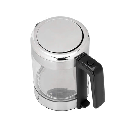 WMF Küchenminis Wasserkocher Glas 1 Liter, kabelloser Wasserkocher klein, Wasserstandanzeige, Kalk-Wasserfilter, Kochstoppautomatik, 1900 Watt,