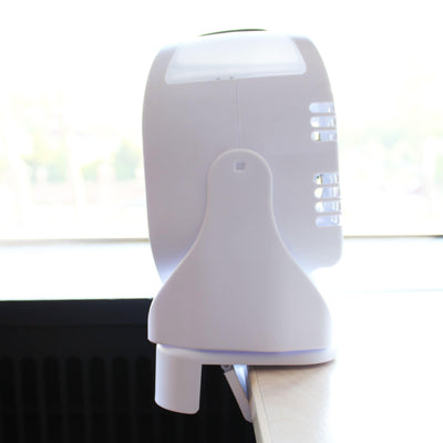 FISHTEC Mini-Klimagerät – Zerstäuber und Luftkühler – tragbarer Ventilator wiederaufladbar USB – 3 Geschwindigkeitsstufen – leise – 2 Wassertanks – 360 ° drehbar – ohne Ablauf