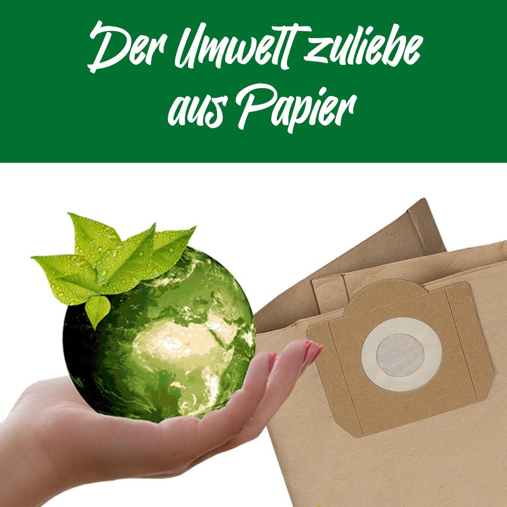 10 Premium Staubsaugerbeutel - Kompatibel mit Masko Nass Trockensauger 1800 W 30L, K-606 D/W - Bestleistung beim Saugen