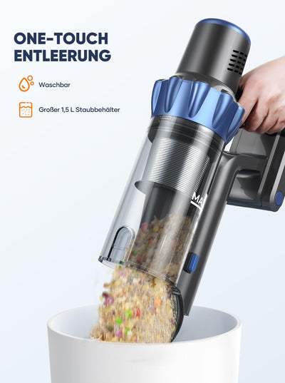 INTETURE Staubsauger Kabellos, 40000Pa/450W Akku Staubsauger mit Automatikmodus, Farb-Touchscreen & Anti-Verhedderung, bis zu 55 Minuten Laufzeit, Akkustaubsauger für Hartböden,Teppiche und Tierhaare