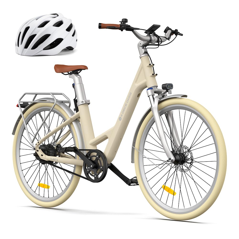 ADO E-Bike Air28 Pro Elektrofahrrad,Pedelec Riemenantrieb,Citybike,e Bike 28 Zoll, 2 Gang, Automatikschaltung, Heckmotor, Gepäckträger, ebike Damen/Herren (Yellow)