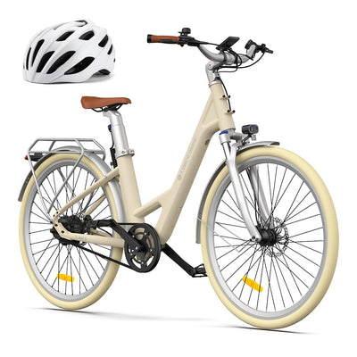 ADO E-Bike Air28 Pro Elektrofahrrad,Pedelec Riemenantrieb,Citybike,e Bike 28 Zoll, 2 Gang, Automatikschaltung, Heckmotor, Gepäckträger, ebike Damen/Herren (Yellow)