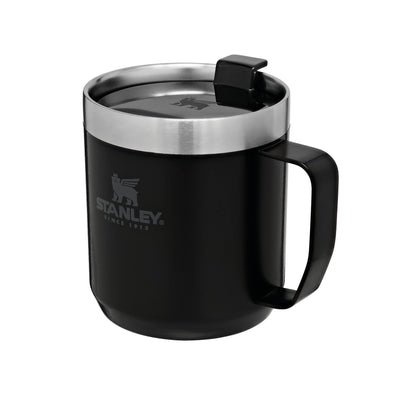 Stanley Classic Legendary Camp Mug Thermobecher 354 ml - Hält 1.5 Stunden Heiß - 3 Stunden Kalt - BPA-Frei - Spülmaschinenfest - Edelstahl Kaffeebecher To Go - Matte Black