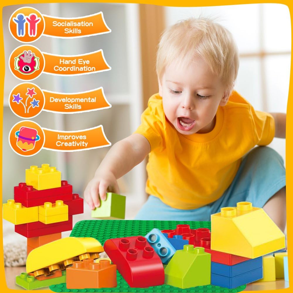 2 Große Bauplatte Kompatibel mit Lego Duplo Platten,38.4 * 38.4cm Classic Grundplatte mit 24 x 24 Noppen für Duplo Steine,Konstruktionsspielzeug für Kleinkinder,Mädchen und Jungen, Grün