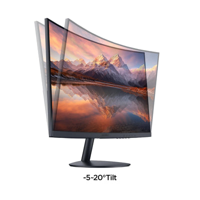 KOORUI Curved Monitor - 27 Zoll FHD Curved Computer Monitor, VA-Panel, 75Hz, Krümmung 1800R, Neigungsverstellung, Augenpflege, HDMI, VGA Gaming Monitor, Schwarz